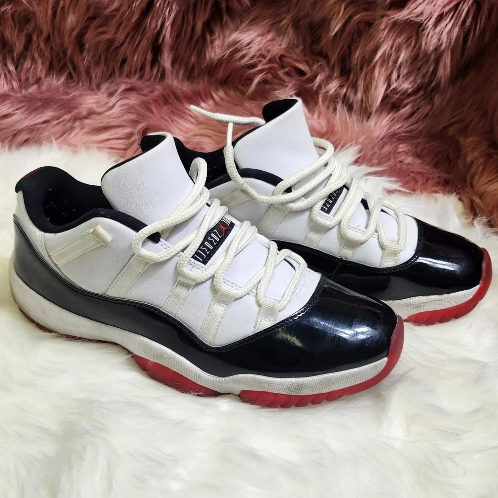 Jordan Low White Black Red Retro Sneakers